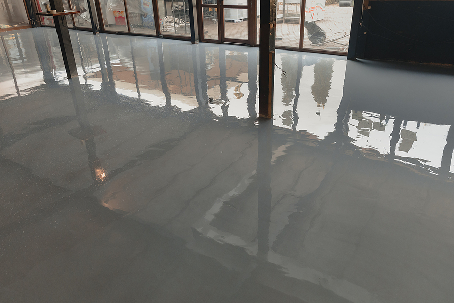 polished concrete on retail space
